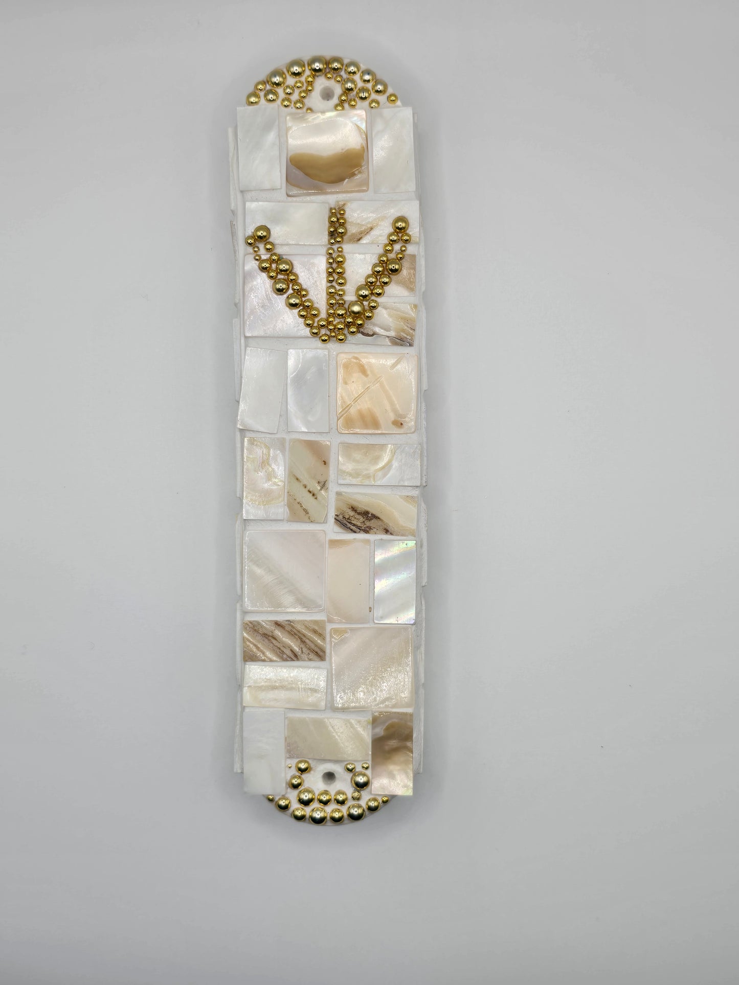 Handcrafted Mother-of-Pearl Mosaic Mezuzah Case – Luxurious Judaica Art