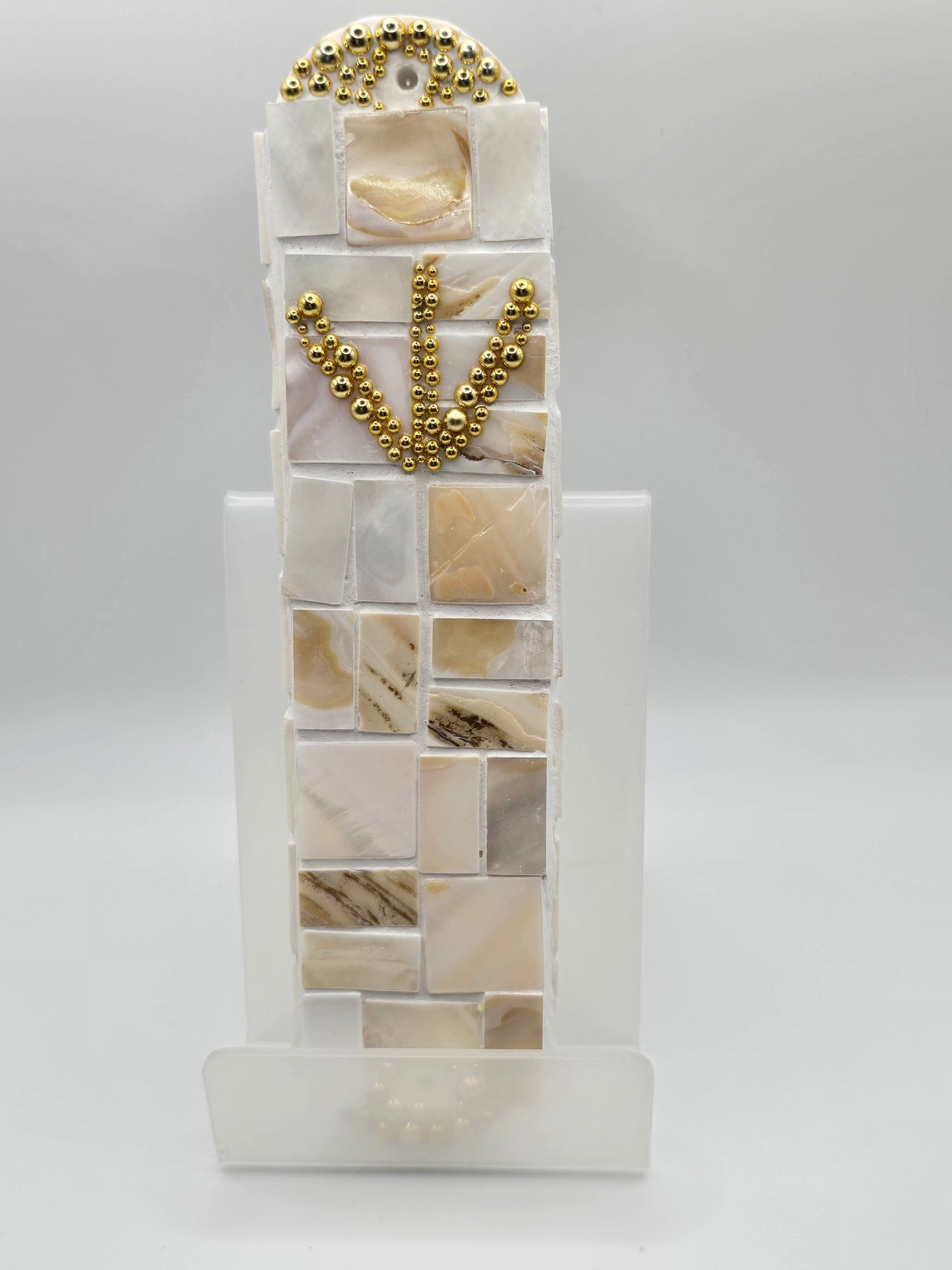 Handcrafted Mother-of-Pearl Mosaic Mezuzah Case – Luxurious Judaica Art