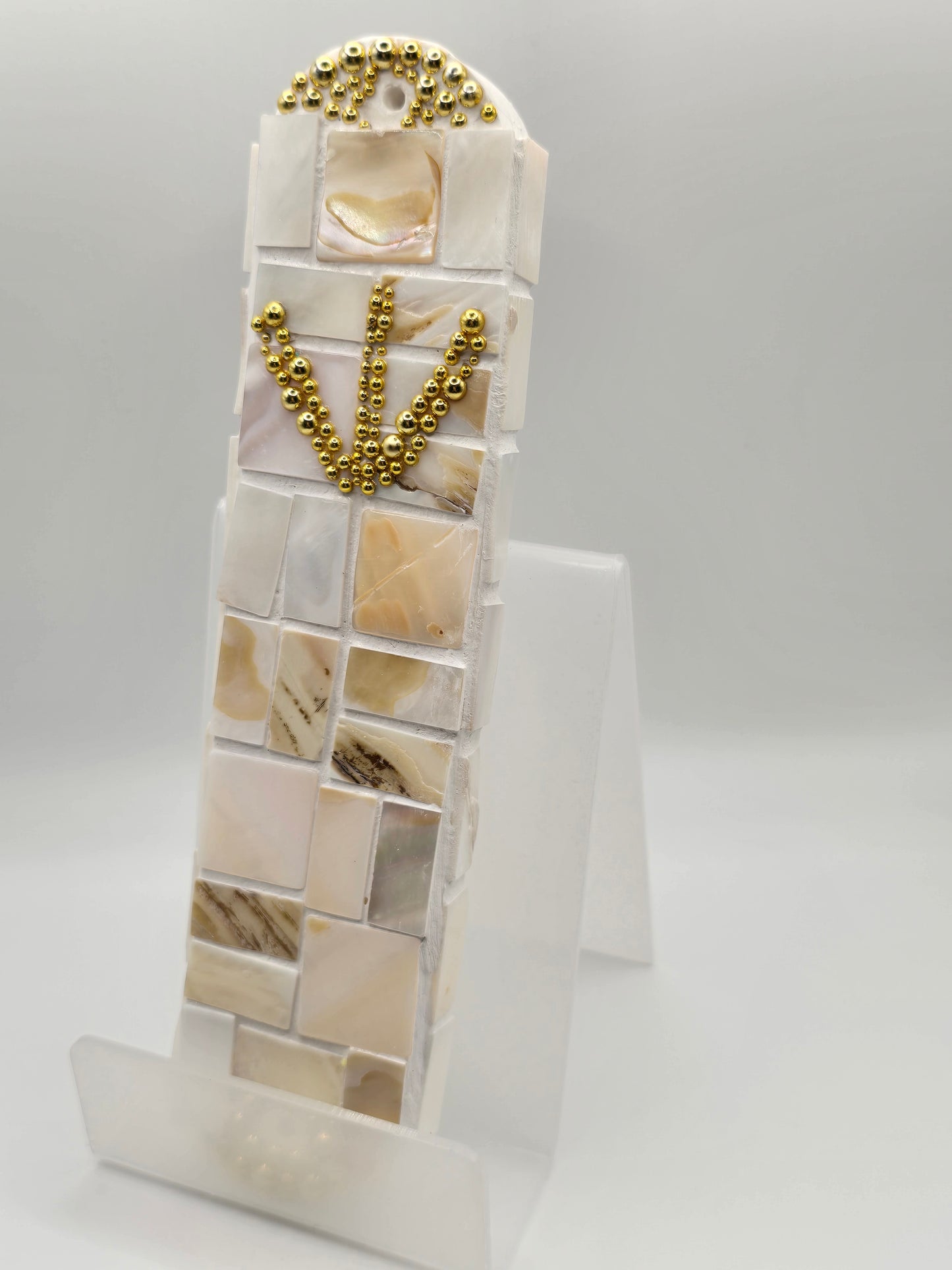Handcrafted Mother-of-Pearl Mosaic Mezuzah Case – Luxurious Judaica Art