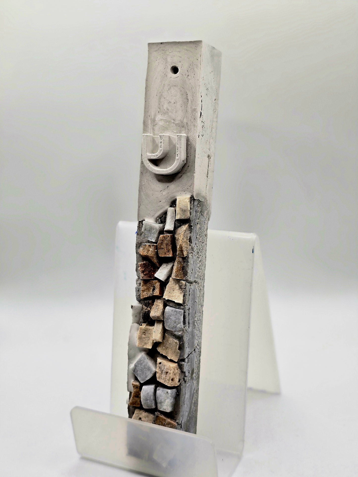 Rustic Italian Stone Mezuzah Case – Timeless Elegance for Your Home