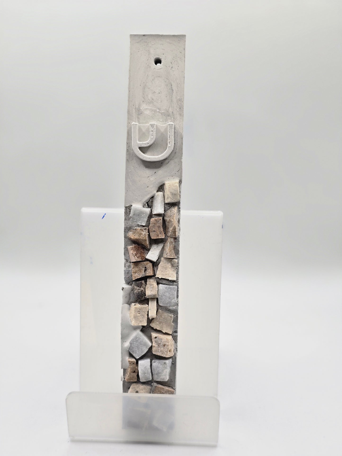 Rustic Italian Stone Mezuzah Case – Timeless Elegance for Your Home