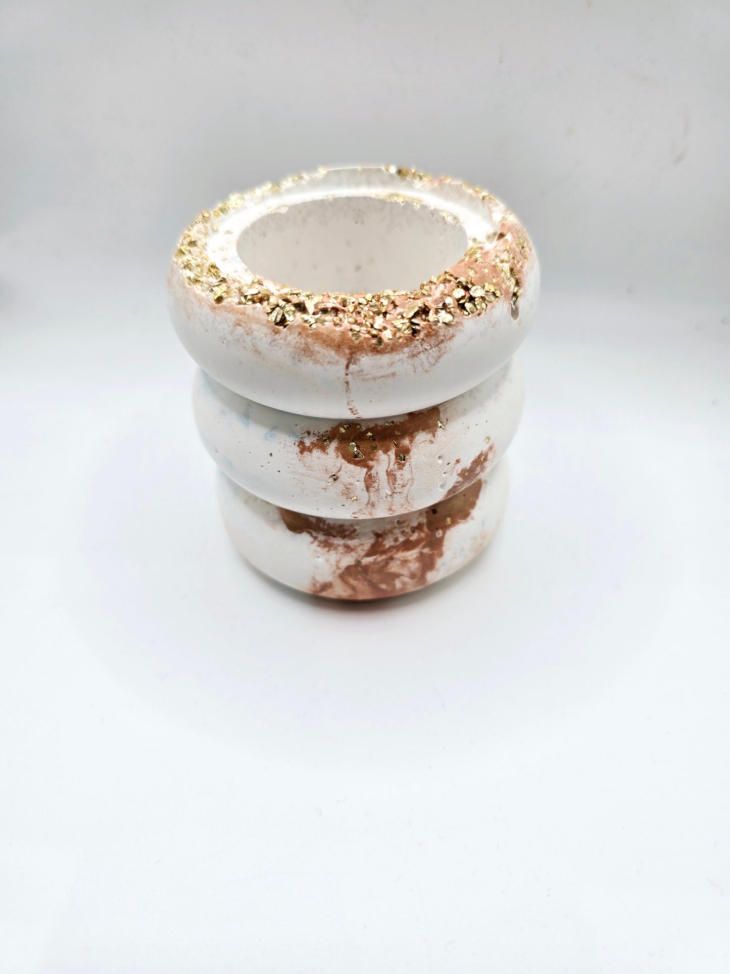 Handcrafted Mini Succulent Planter with Gold Accents – Modern Home Decor