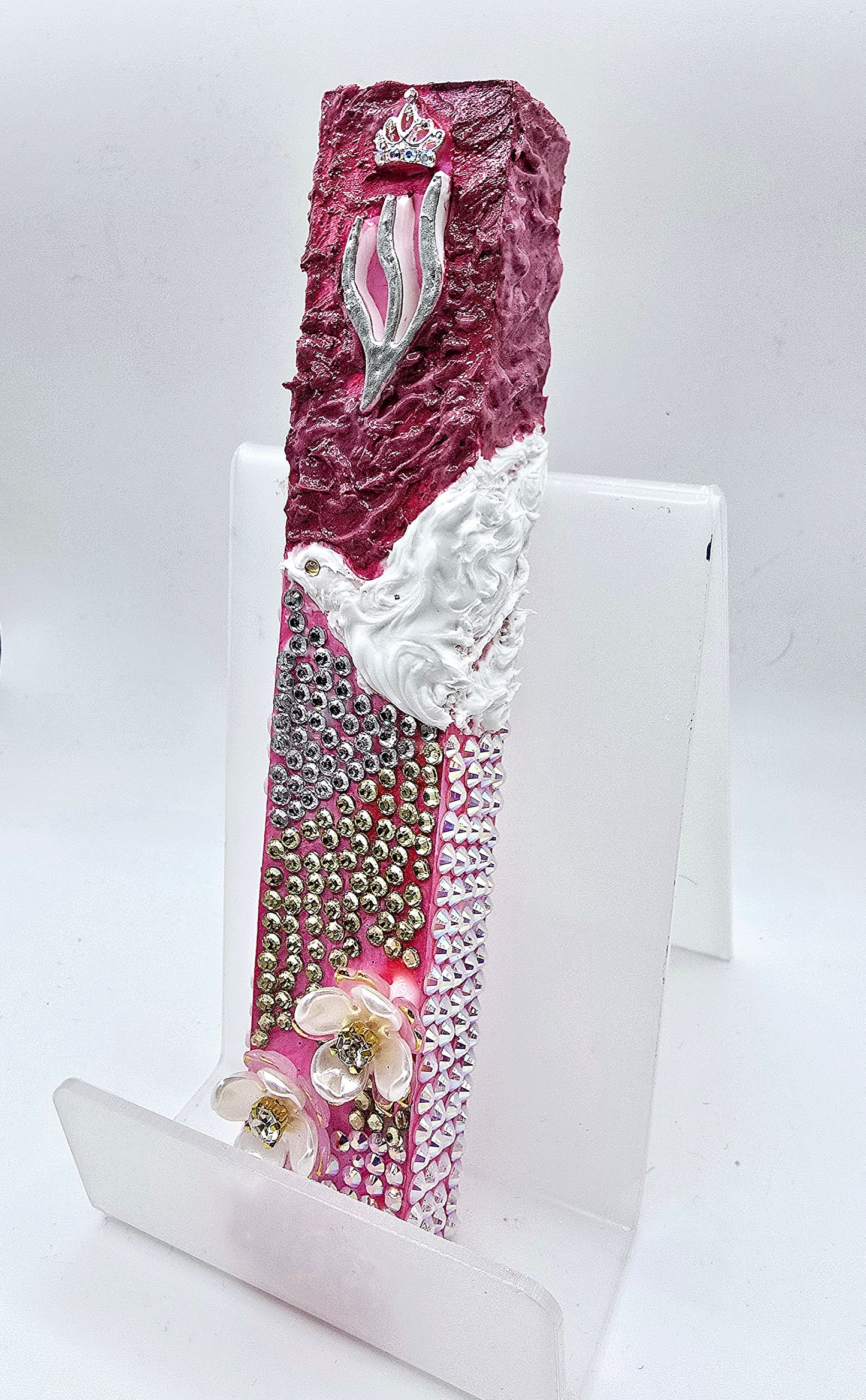 Handcrafted Mezuzah Case with Elegant Embellishments