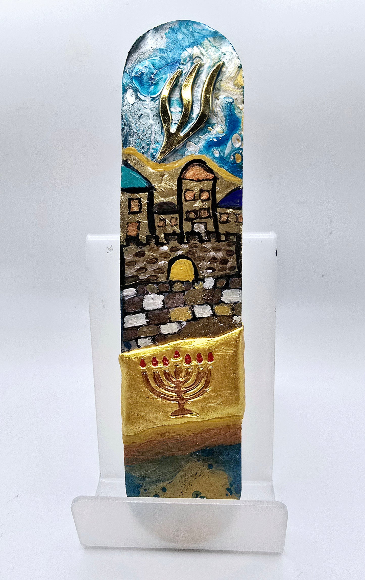 Handcrafted Jerusalem Mezuzah Case - A Symbol of Heritage and Beauty