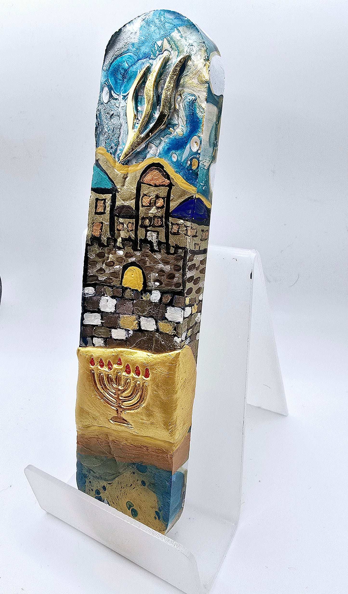 Handcrafted Jerusalem Mezuzah Case - A Symbol of Heritage and Beauty