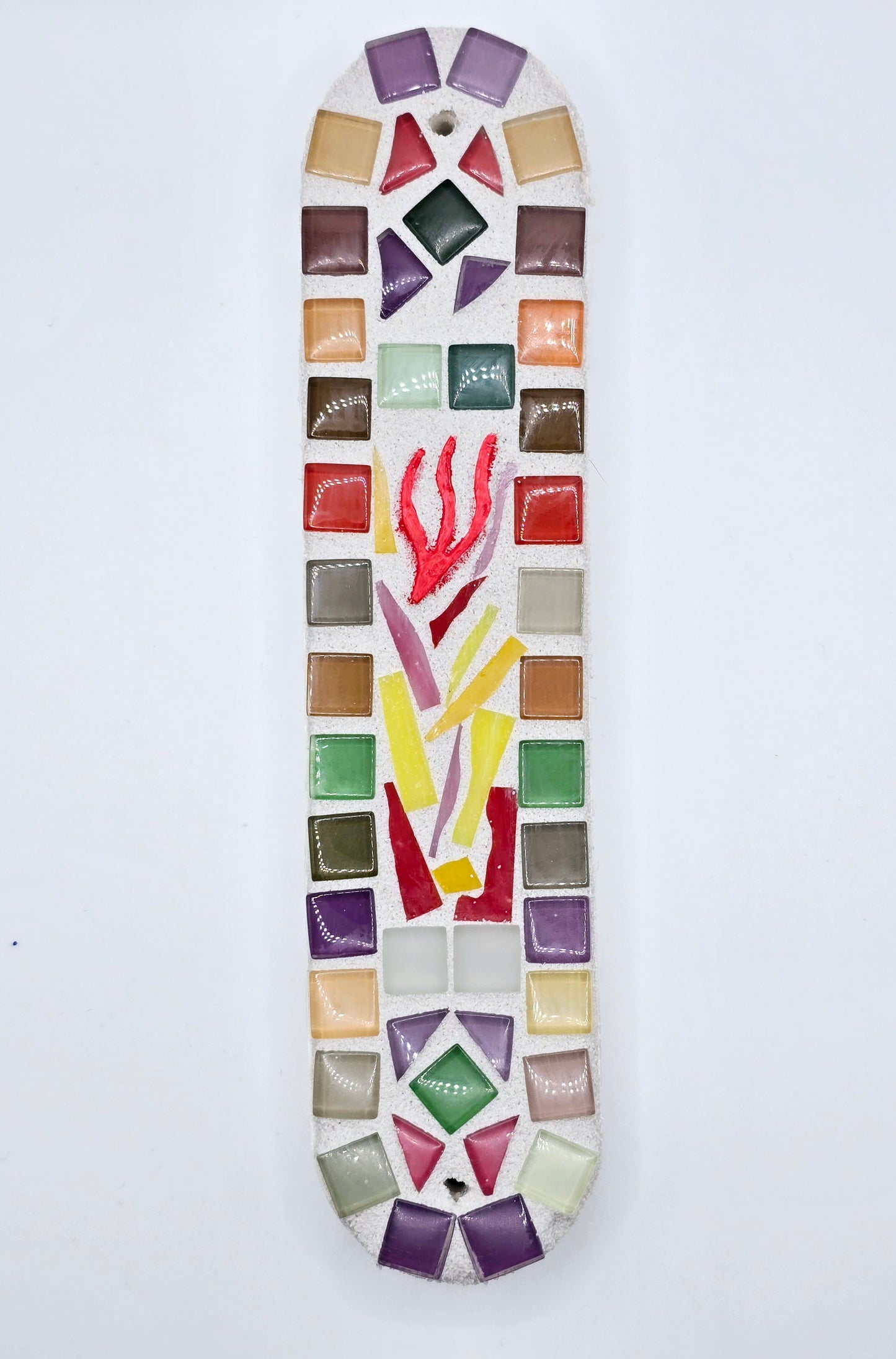 Burning Bush Handcrafted Mosaic Mezuzah Case