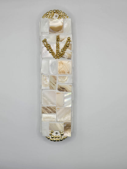 Handcrafted Mother-of-Pearl Mosaic Mezuzah Case – Luxurious Judaica Art
