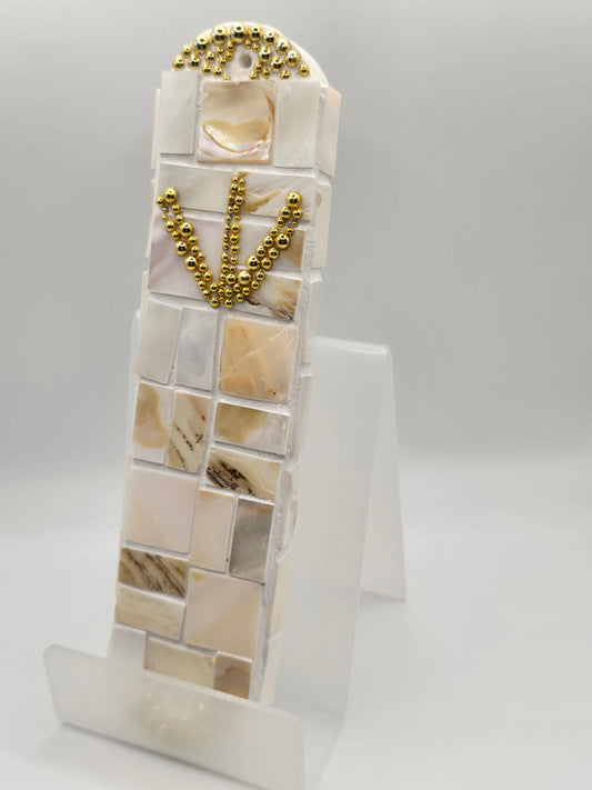 Handcrafted Mother-of-Pearl Mosaic Mezuzah Case – Luxurious Judaica Art