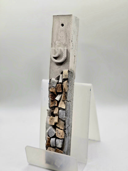 Rustic Italian Stone Mezuzah Case – Timeless Elegance for Your Home