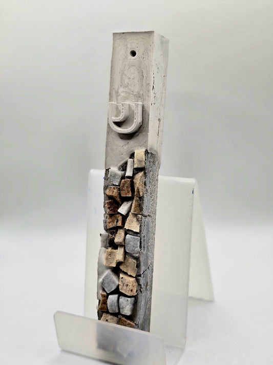 Rustic Italian Stone Mezuzah Case – Timeless Elegance for Your Home