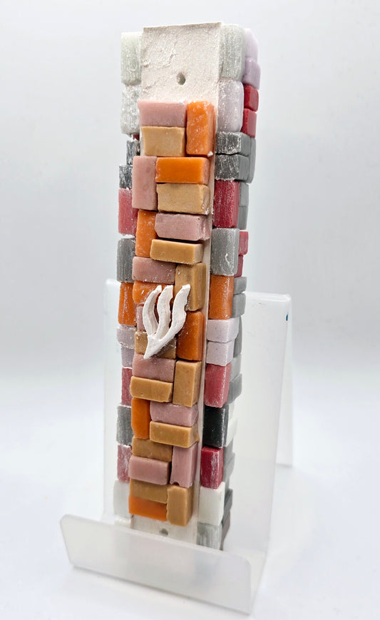 Handcrafted Marble Brick Mezuzah Case – Elegant Judaica Art