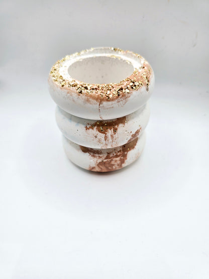 Handcrafted Mini Succulent Planter with Gold Accents – Modern Home Decor