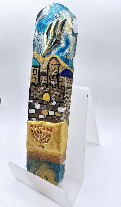 Handcrafted Jerusalem Mezuzah Case - A Symbol of Heritage and Beauty