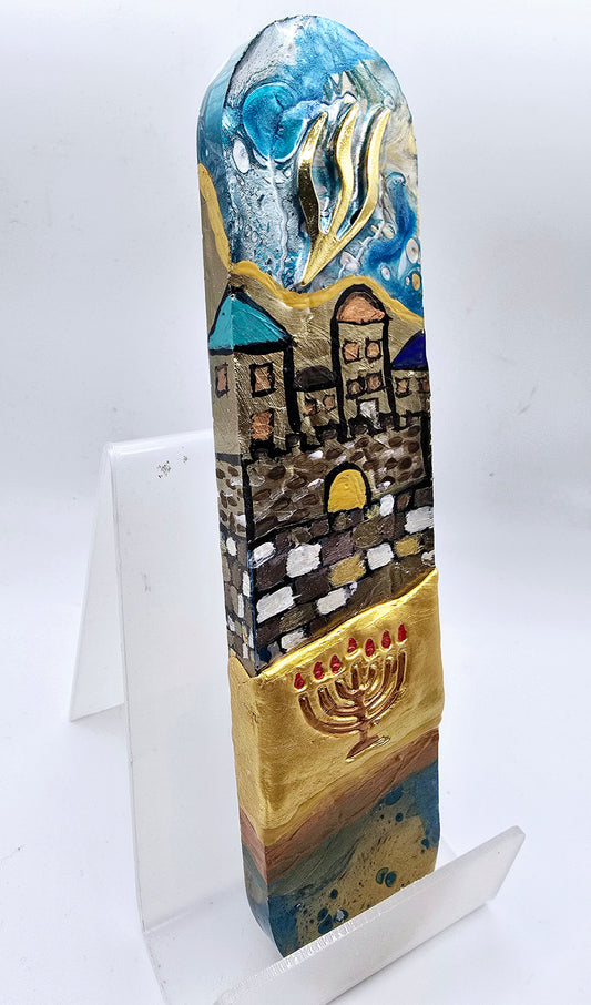 Handcrafted Jerusalem Mezuzah Case - A Symbol of Heritage and Beauty