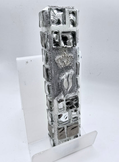 Mezuzah Case – Blue and Gold Marble Design