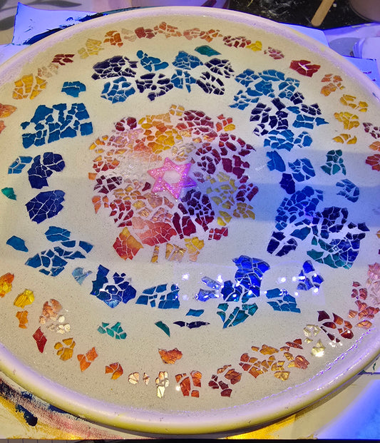 Handcrafted 10-Inch Ceramic & Mosaic Plate – Unique Art for Dining & Decor