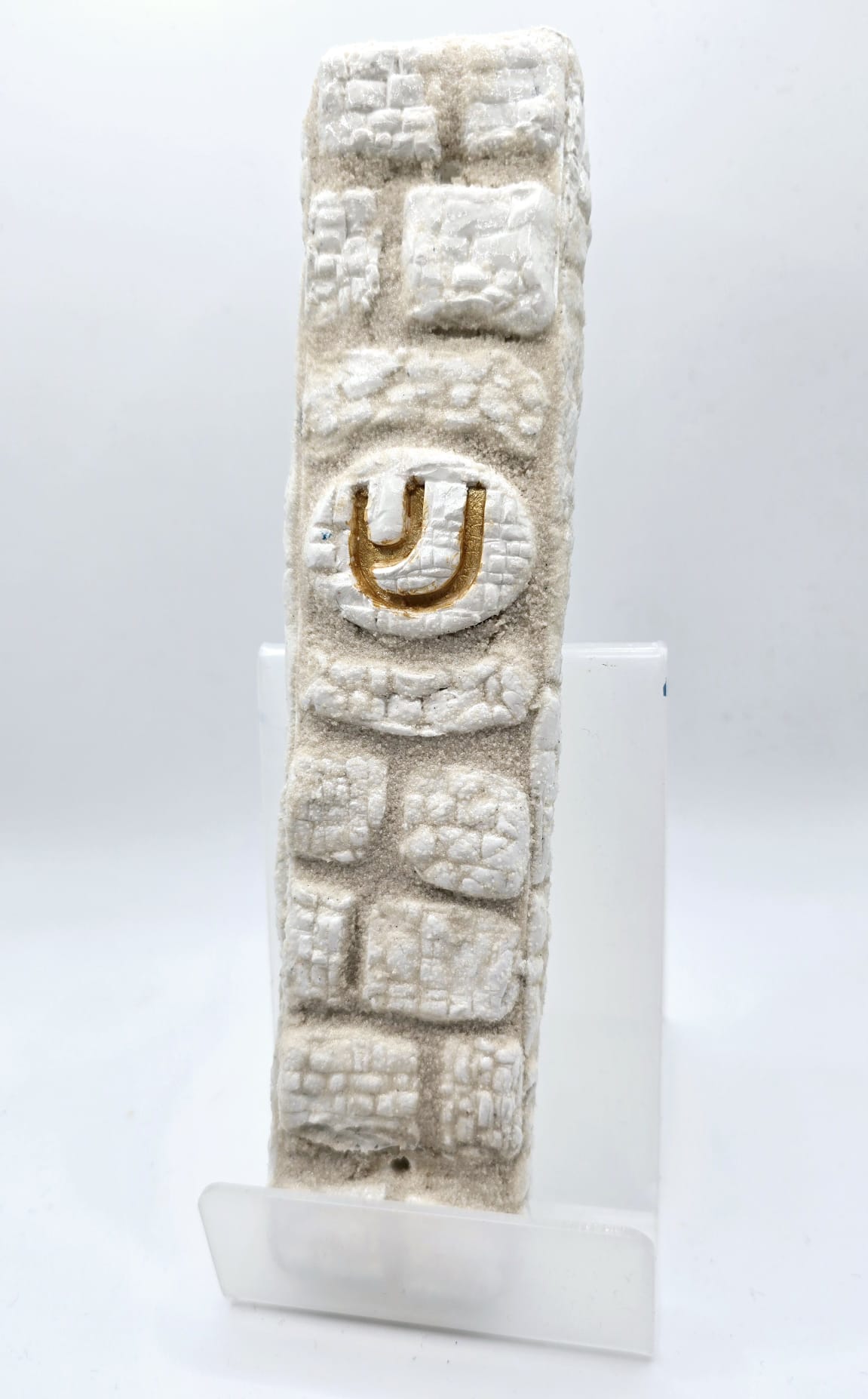Handcrafted Western Wall-Inspired Mezuzah Case – Elegant Judaica Art