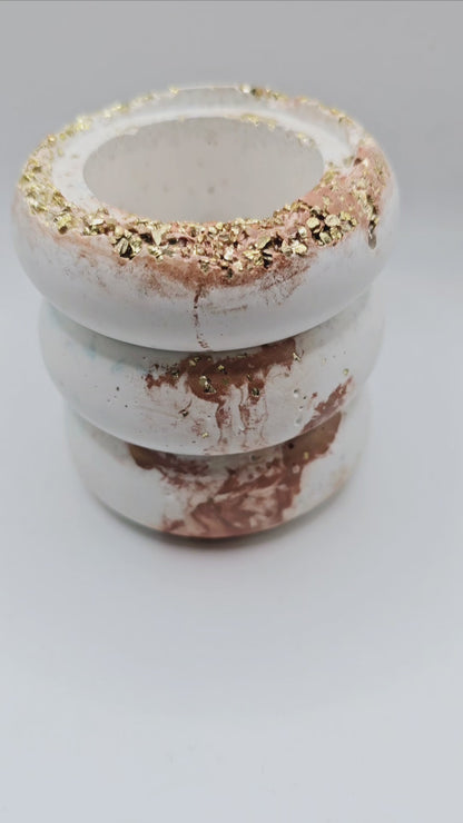 Handcrafted Mini Succulent Planter with Gold Accents – Modern Home Decor