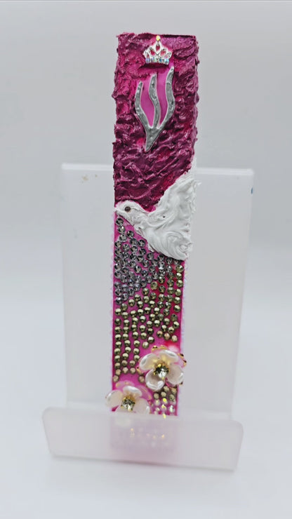Handcrafted Mezuzah Case with Elegant Embellishments