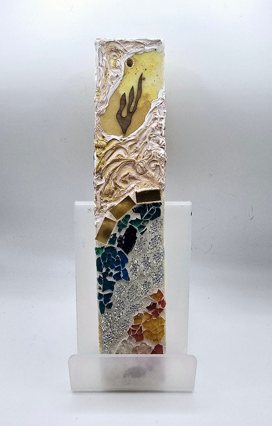 Handcrafted Mosaic Mezuzah Case – Elegant Judaica Decor