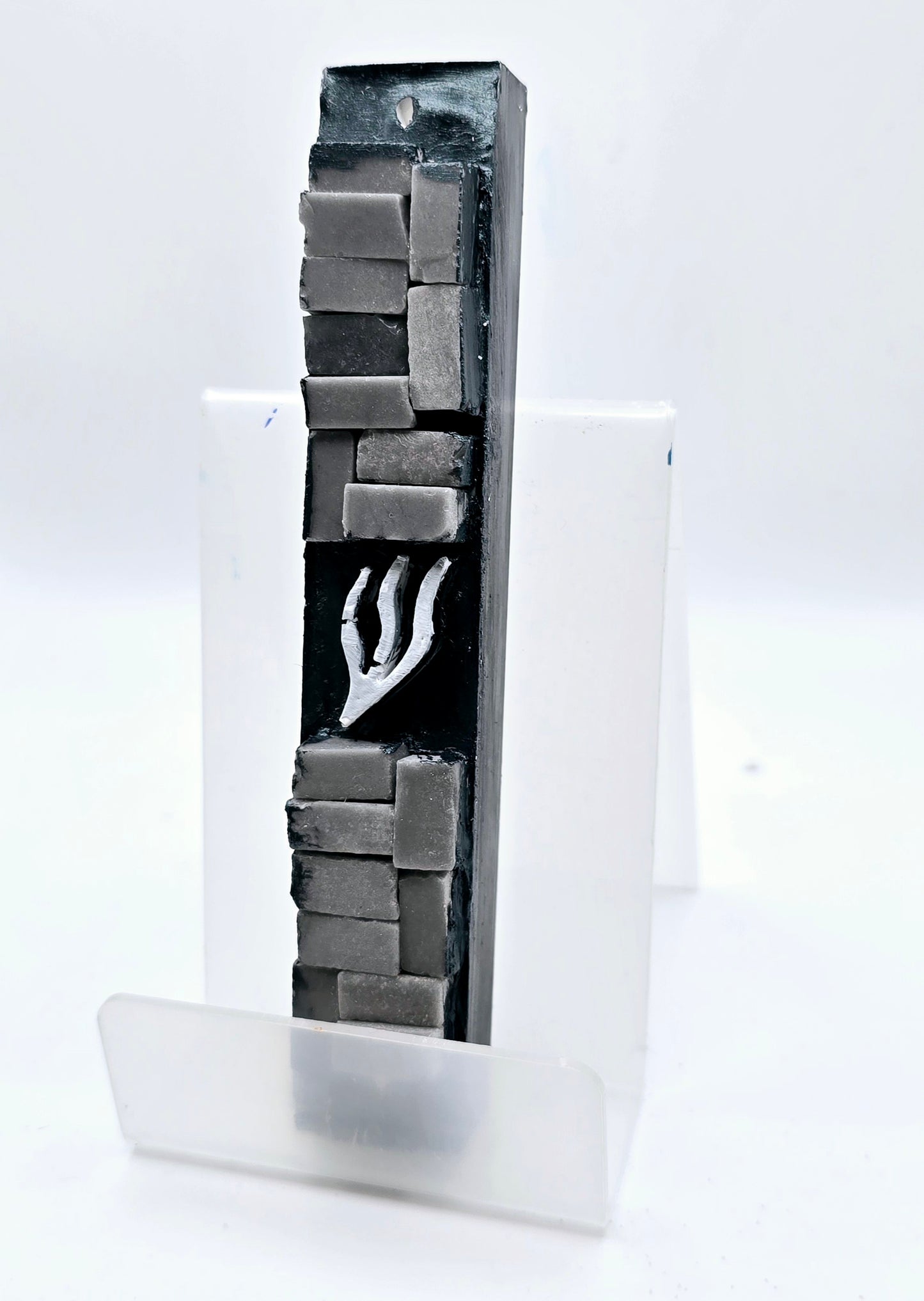 Black and Gray Stone Mezuzah Case