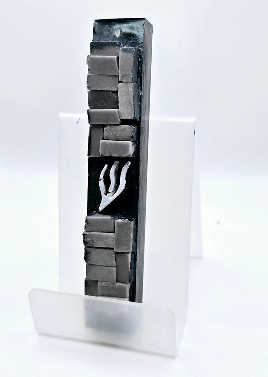 Black and Gray Stone Mezuzah Case