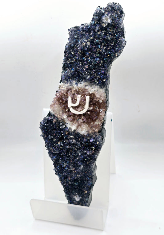 Handcrafted Crystal Israel-Shaped Wall Hanging – Unique Judaica Art
