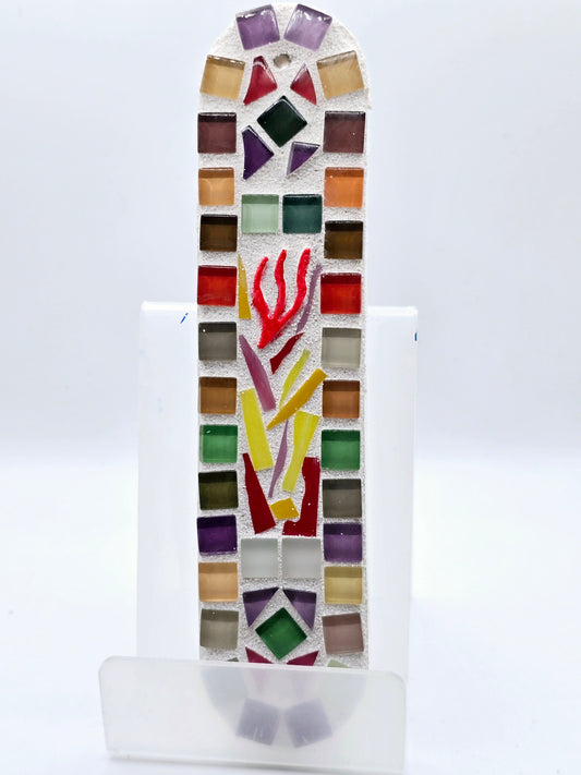 Burning Bush Handcrafted Mosaic Mezuzah Case
