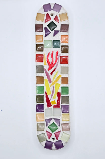 Burning Bush Handcrafted Mosaic Mezuzah Case